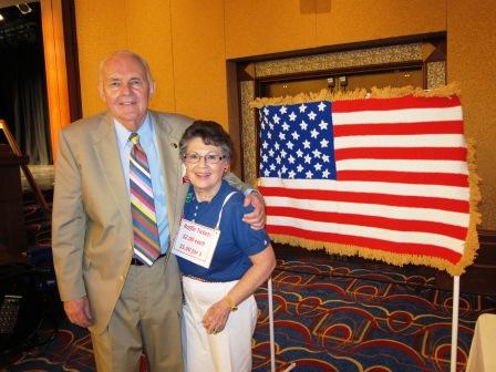 bill and lois and the american flag afghan top prize in the raffle.jpg